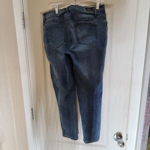 Ladies embroidered denim straight leg jeans size 12.